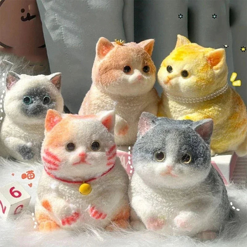 Fuzzy Squishies Big Cat Taba Squishy Silicone Big Plush Cat Handmade Kitten Squeeze Toy Mochi Toy Hand Relax Antistress Gift