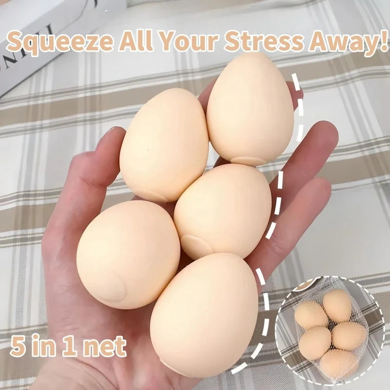 Egg Squishy Adorable Food Squishies for Stress Relief, Egg Squeeze Toys for Party Favors, Goodie Bag Stuffers, Classroom Prizes