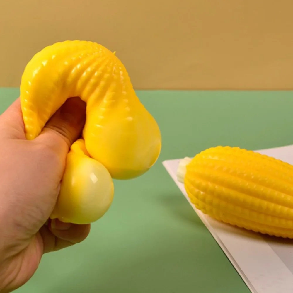 Squishy Simulated Corn Stress Ball - Squeeze Toy for Anxiety Relief, Fidget Sensory Toy for Kids & Adults,  Squishies Gag Gift