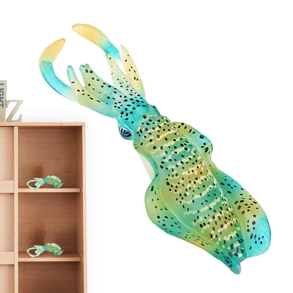 Simulated Marine Animal Model, Sea Rabbit/squid/green Spotted Squid Sea Marine Animal Model Bath Toys Tabletop Static Model Toy