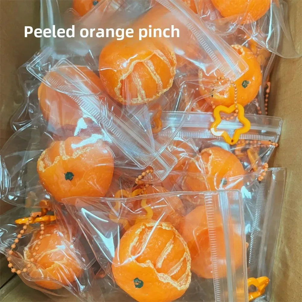 Peeled Orange Squishies Stress Relief Simulation Fruit Squeeze Toys Slow Rising Cute Birthday Gift Novelty Toy for Kids Adults