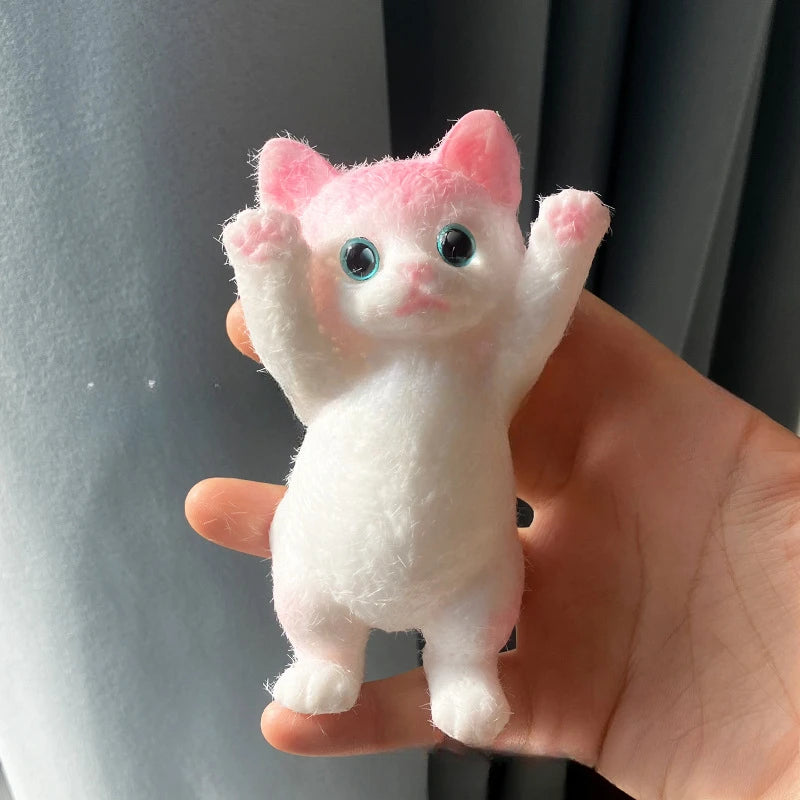 Fuzzy Squishies Big Cat Taba Squishy Silicone Big Plush Cat Handmade Kitten Squeeze Toy Mochi Toy Hand Relax Antistress Gift