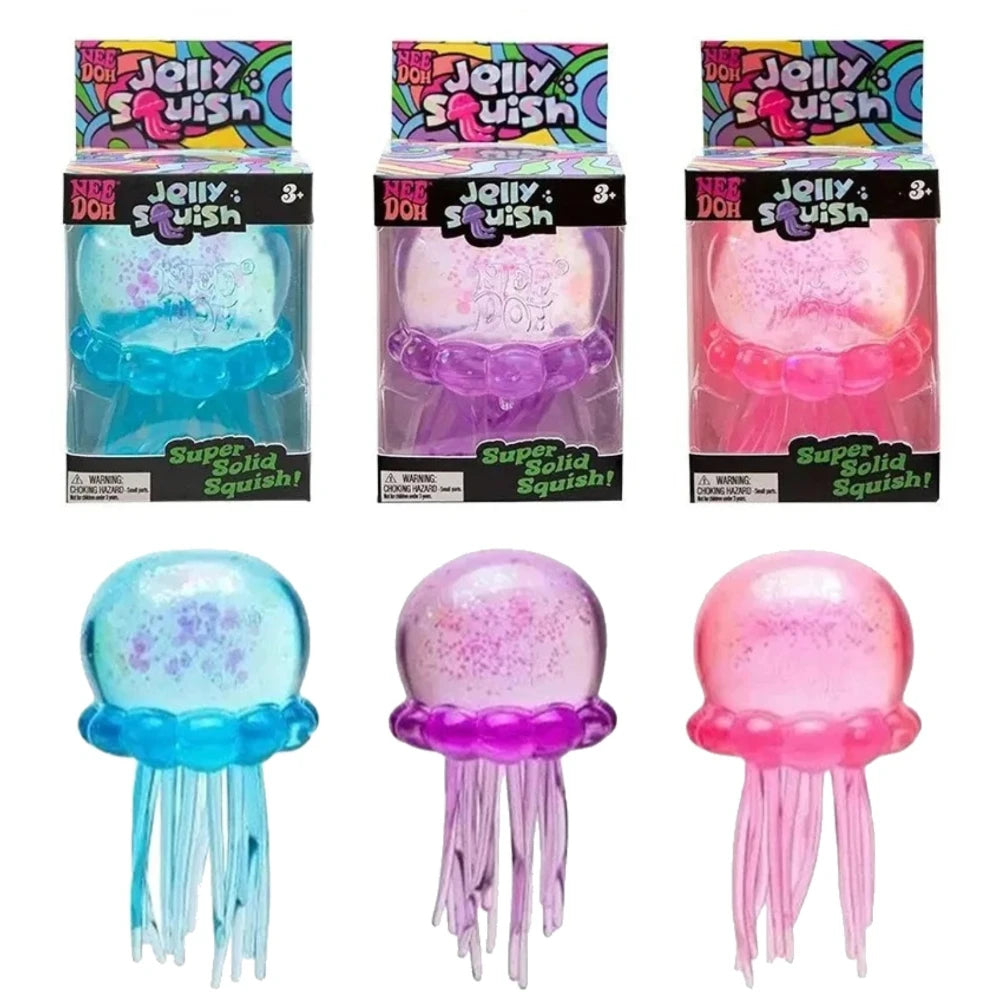 Squishies Nee Doh Jellyfish  Squish Toy Fidget Toy, Water Sensory Soft Jelly Squeeze Stress Relief Fidget Toy