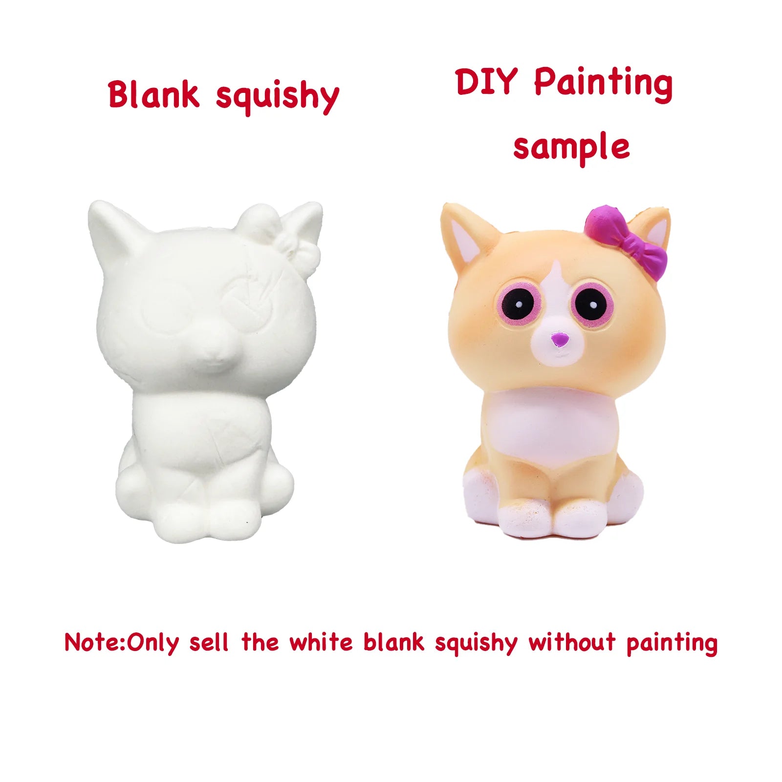 DIY Blank White Squishy Toys for Painting,Slow Rise Antistress Anxiety Anti Stress Relief Toys For Kids Children ADHD Autism