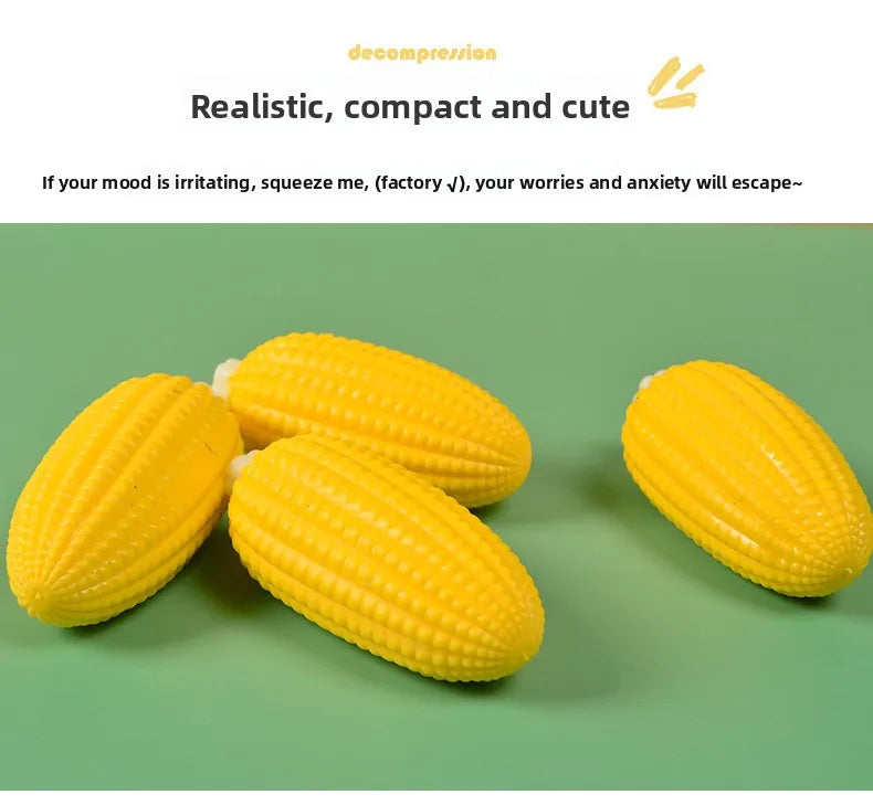 Squishy Simulated Corn Stress Ball - Squeeze Toy for Anxiety Relief, Fidget Sensory Toy for Kids & Adults,  Squishies Gag Gift