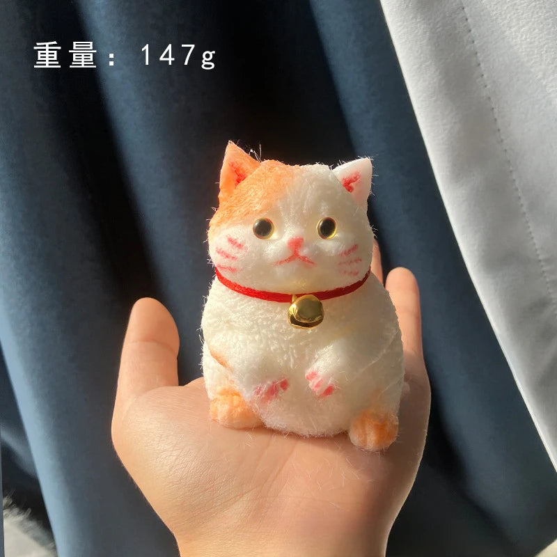 Fuzzy Squishies Big Cat Taba Squishy Silicone Big Plush Cat Handmade Kitten Squeeze Toy Mochi Toy Hand Relax Antistress Gift