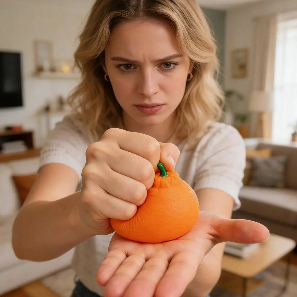 Orange Squishes Stress Balls Simulation Fruit Squishies Dough Ball Squeeze Toys Stress Relief Decompression Toys