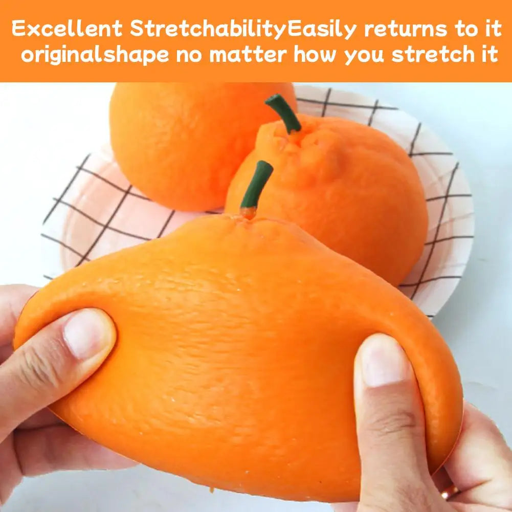 Orange Squishes Stress Balls Simulation Fruit Squishies Dough Ball Squeeze Toys Stress Relief Decompression Toys