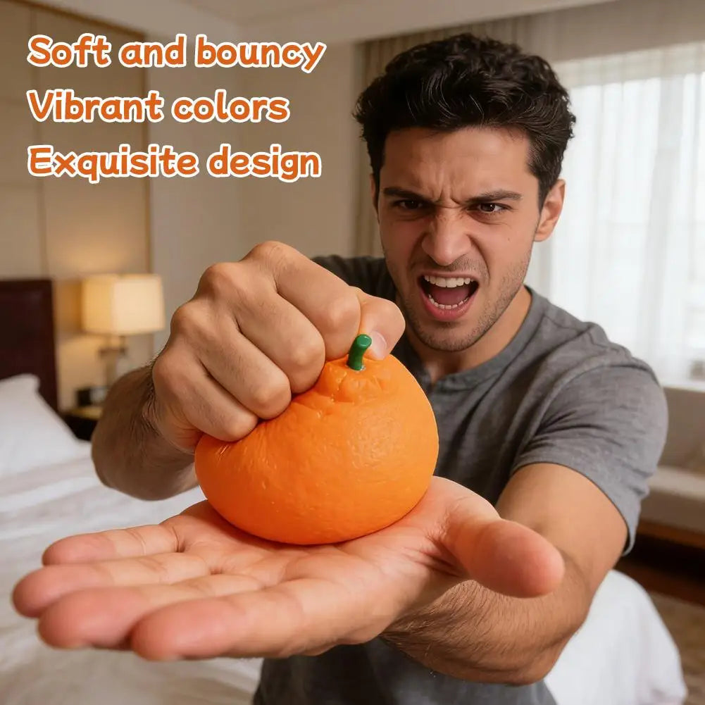 Orange Squishes Stress Balls Simulation Fruit Squishies Dough Ball Squeeze Toys Stress Relief Decompression Toys
