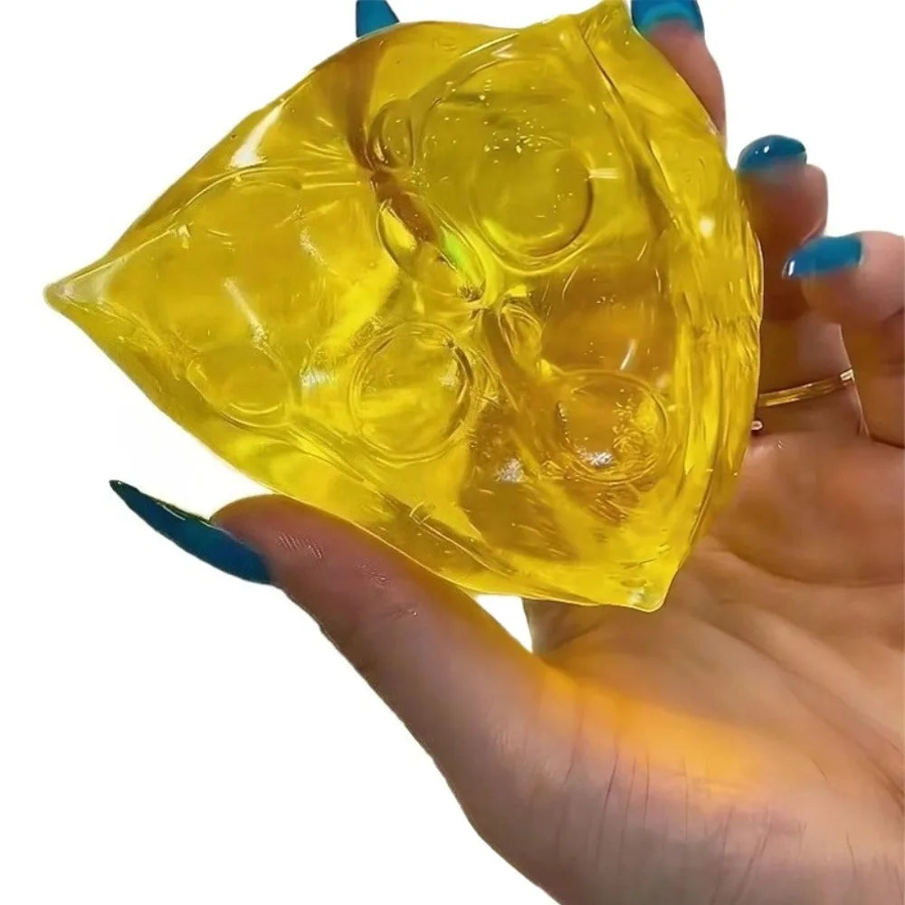 Squishy Honey Cheese Square Fidgets Toys Super Soft Mochi Cheese Squeeze Toy Funny Anti-stress Sensory Toy for Kids Adults