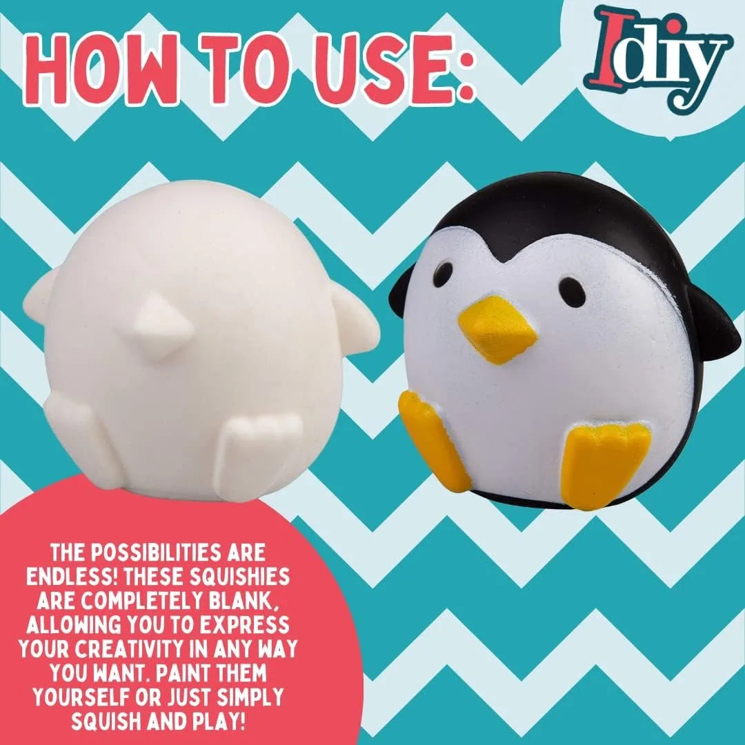 DIY Blank White Squishy Toys for Painting,Slow Rise Antistress Anxiety Anti Stress Relief Toys For Kids Children ADHD Autism