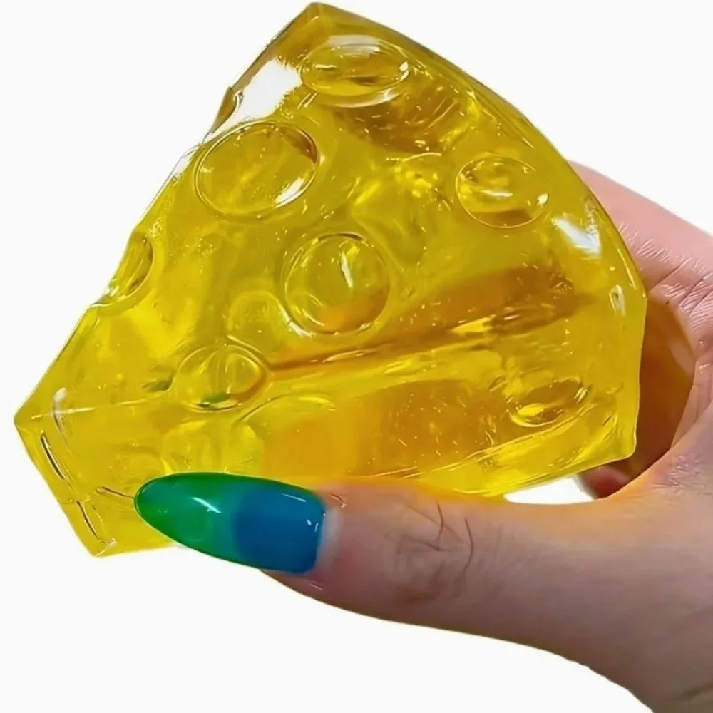 Squishy Honey Cheese Square Fidgets Toys Super Soft Mochi Cheese Squeeze Toy Funny Anti-stress Sensory Toy for Kids Adults