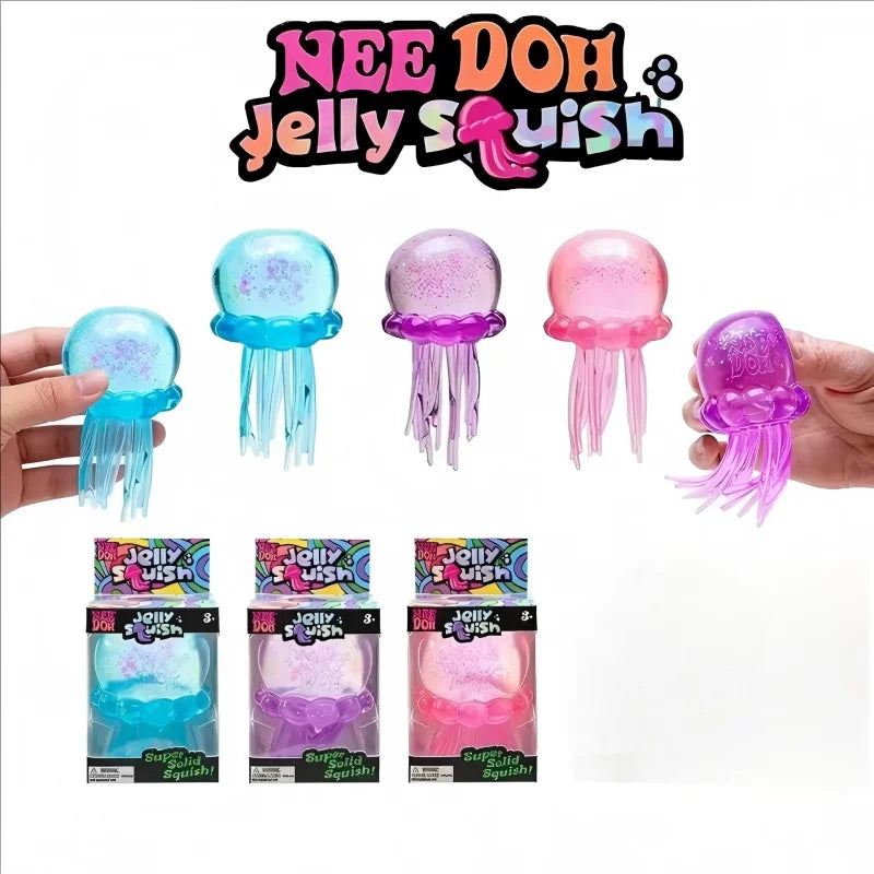 Squishies Nee Doh Jellyfish  Squish Toy Fidget Toy, Water Sensory Soft Jelly Squeeze Stress Relief Fidget Toy