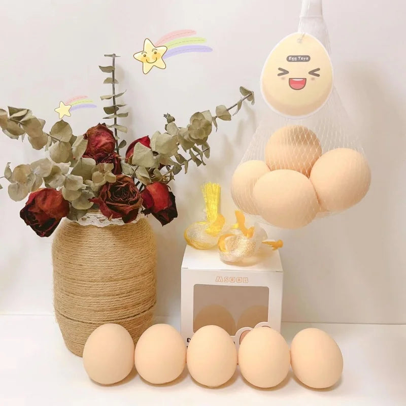 Egg Squishy Adorable Food Squishies for Stress Relief, Egg Squeeze Toys for Party Favors, Goodie Bag Stuffers, Classroom Prizes