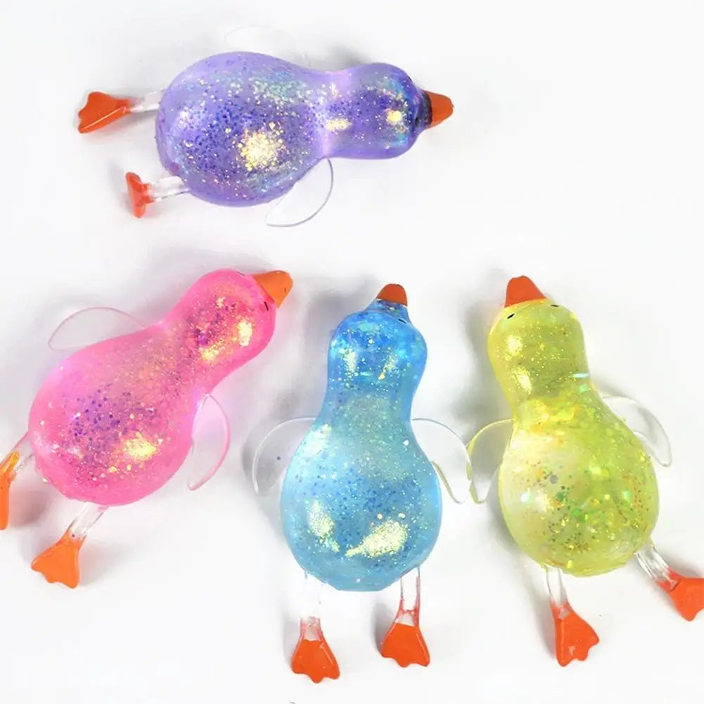 Stretchy Duck Squeeze Toys Stress Relief Crystal Mud Home Decor Party Favors, Squishies Sensory Fidget Toys for Adults and Kids