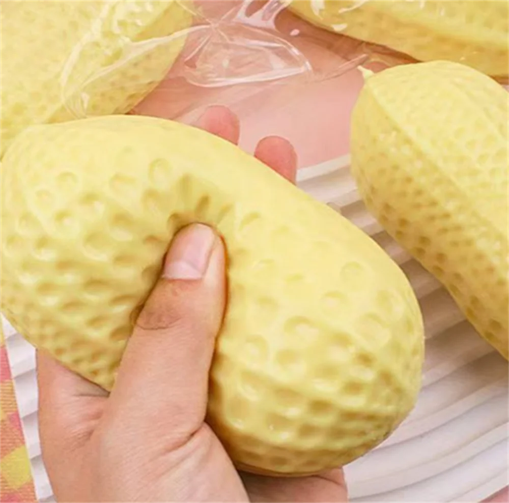 Peanut Shaped Squishy Stress Ball Crunchy Squeeze Toy with Buttery-Soft Feel Fidget ASMR Sensory Anti-Stress Toy for Adults