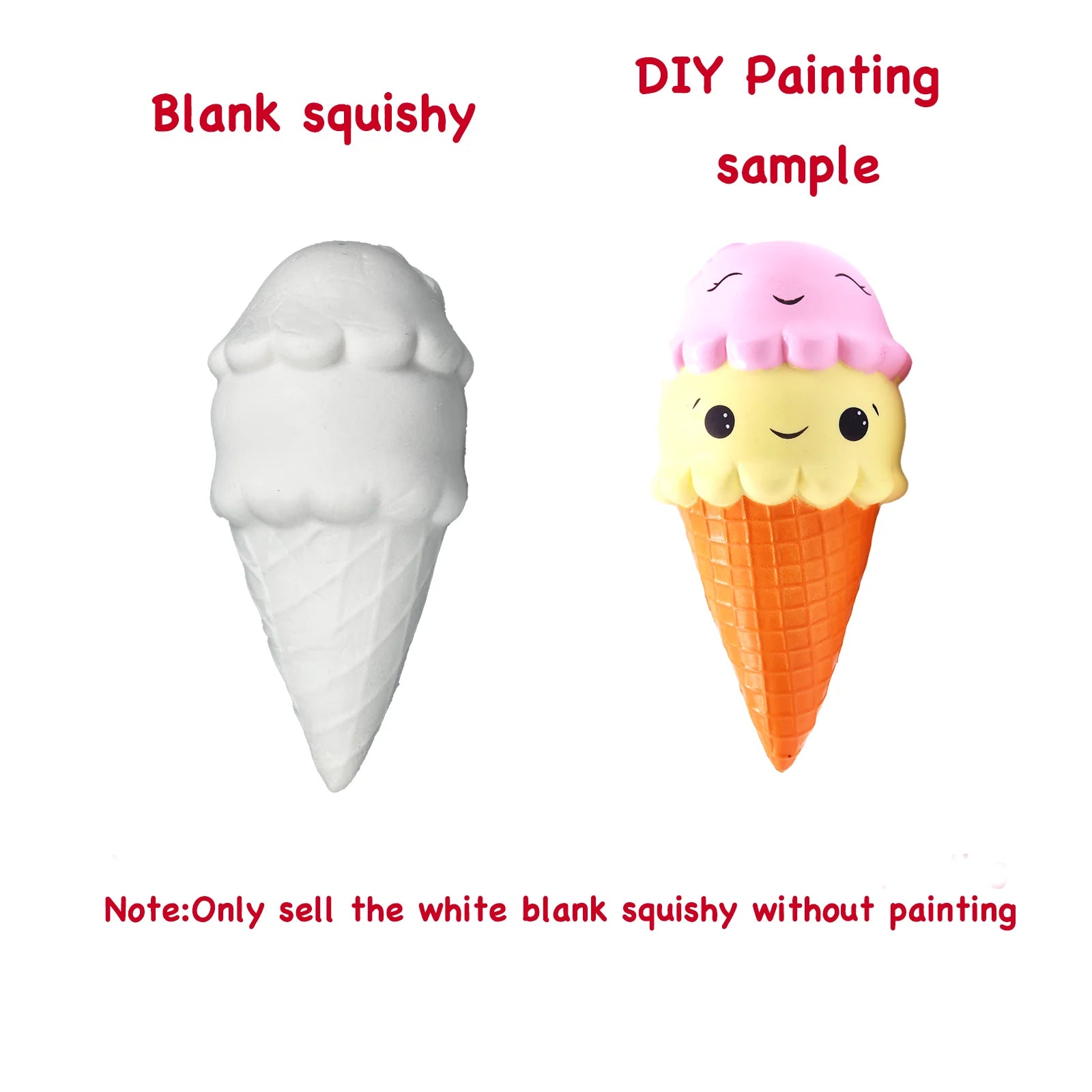 DIY Blank White Squishy Toys for Painting,Slow Rise Antistress Anxiety Anti Stress Relief Toys For Kids Children ADHD Autism