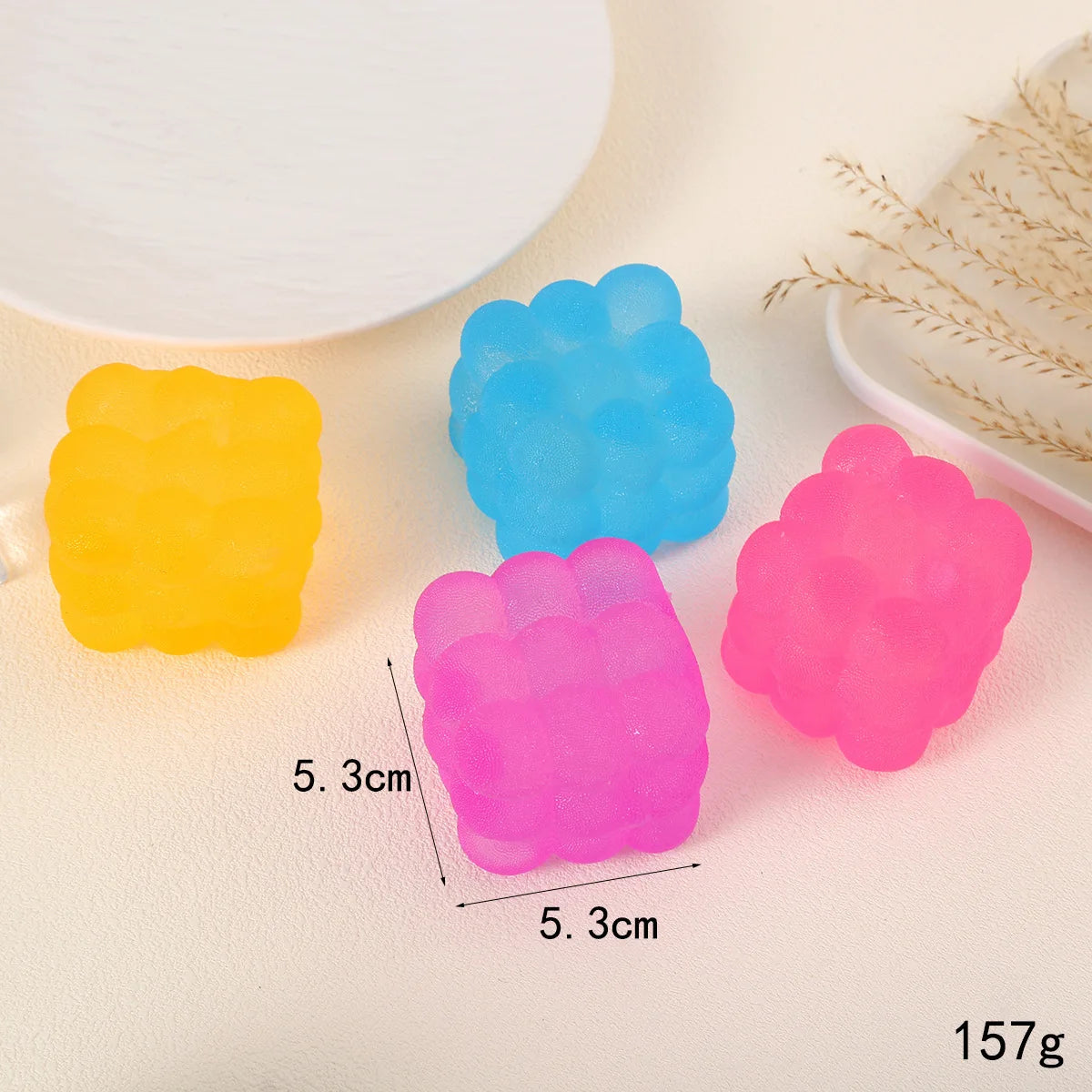Colorful Cube Squishes Stress Balls Fidget Sensory Toys Simulation Ice Cream Squishies Bear Maltose Squeeze Dough Ball Gifts
