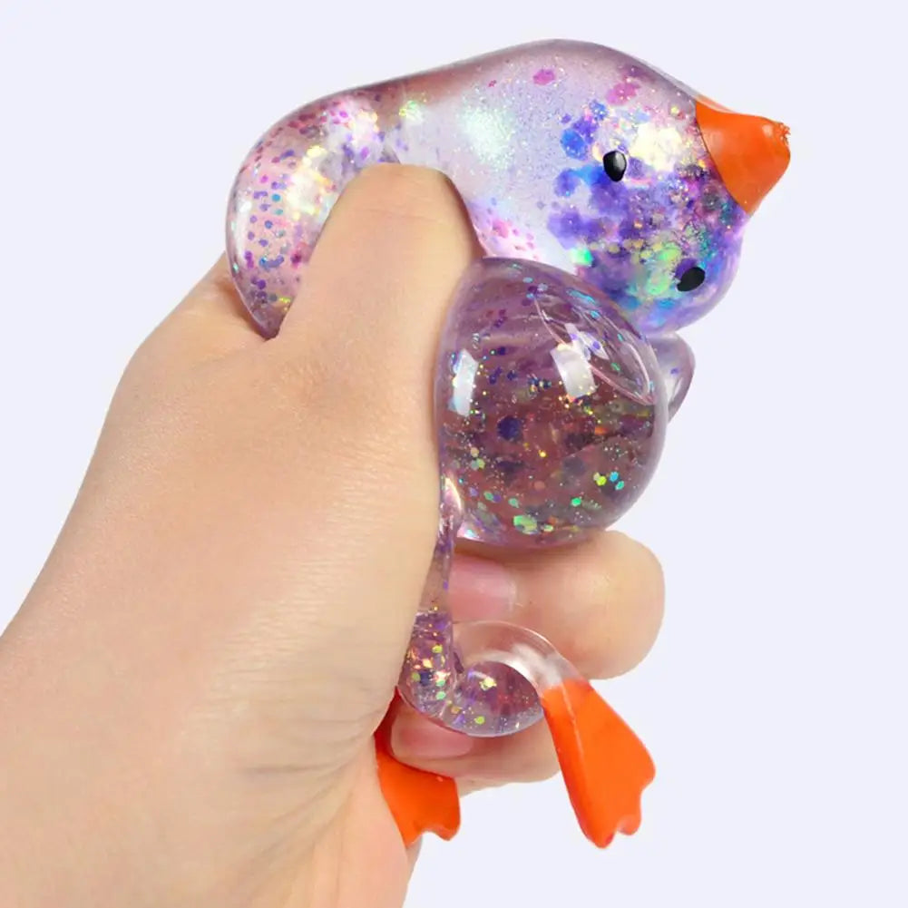 Stretchy Duck Squeeze Toys Stress Relief Crystal Mud Home Decor Party Favors, Squishies Sensory Fidget Toys for Adults and Kids