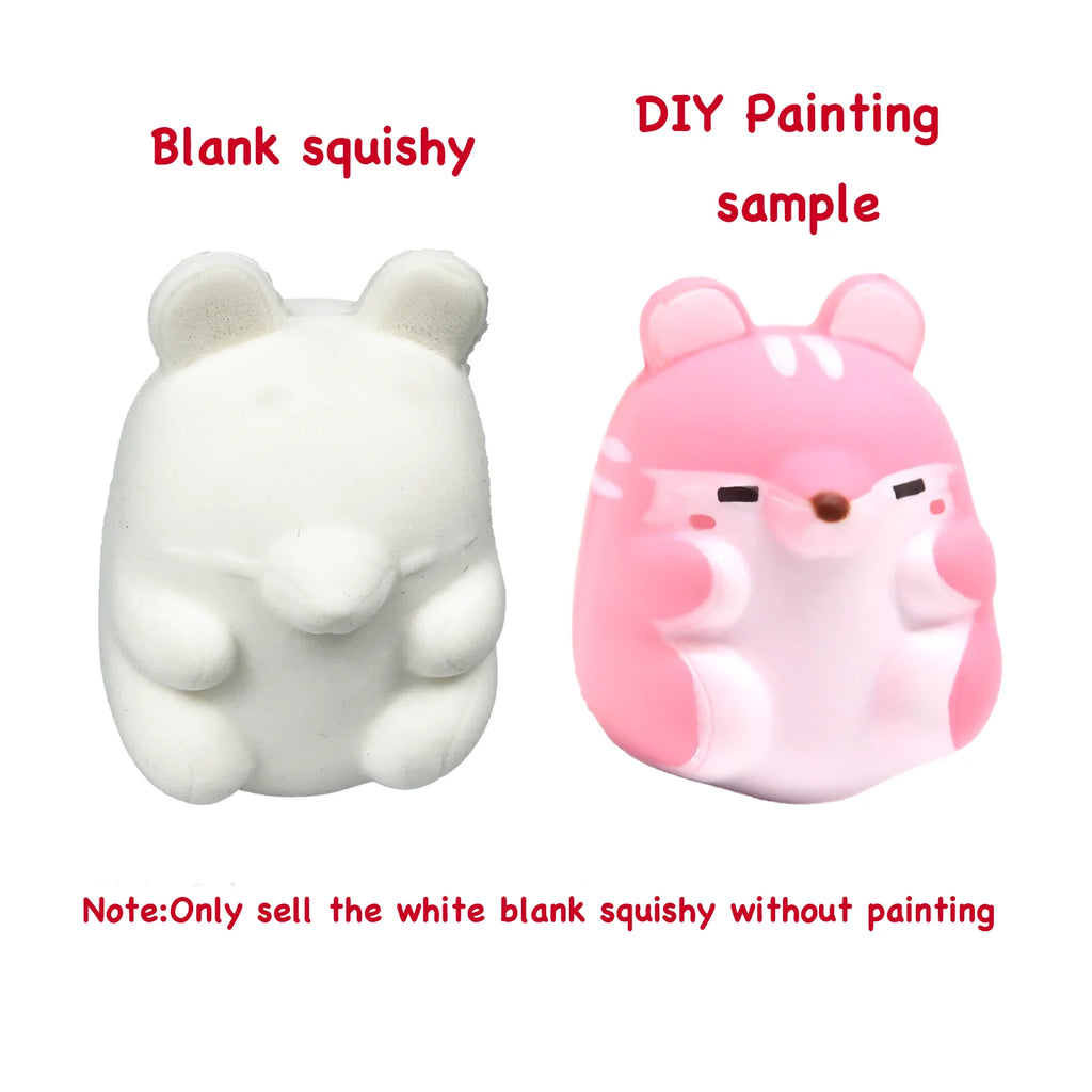 DIY Blank White Squishy Toys for Painting,Slow Rise Antistress Anxiety Anti Stress Relief Toys For Kids Children ADHD Autism