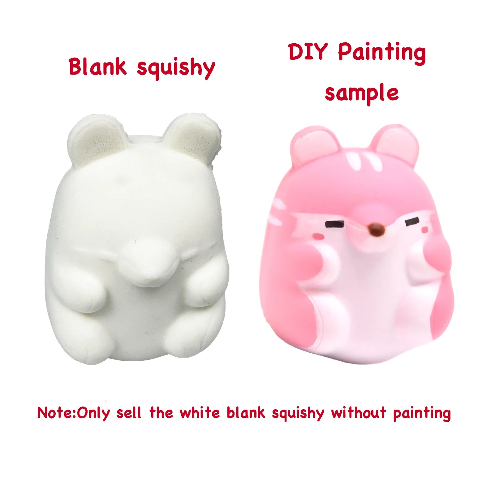 DIY Blank White Squishy Toys for Painting,Slow Rise Antistress Anxiety Anti Stress Relief Toys For Kids Children ADHD Autism