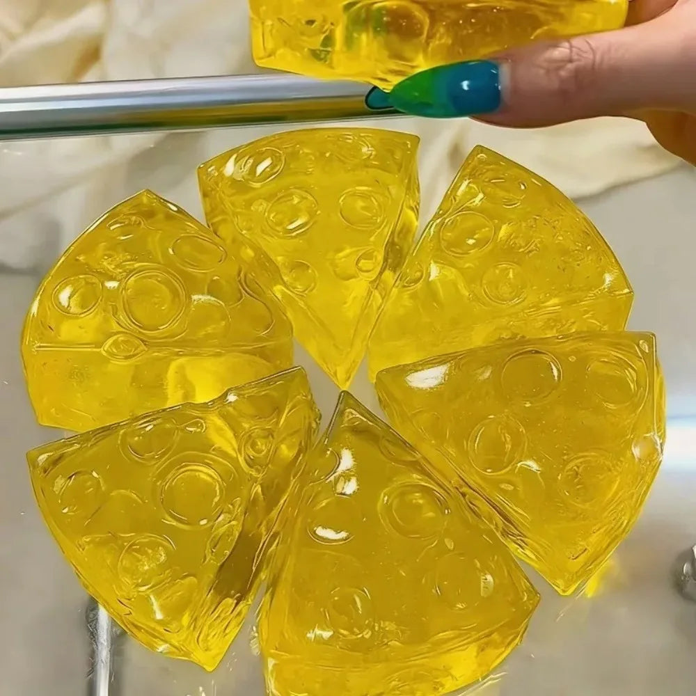Squishy Honey Cheese Square Fidgets Toys Super Soft Mochi Cheese Squeeze Toy Funny Anti-stress Sensory Toy for Kids Adults