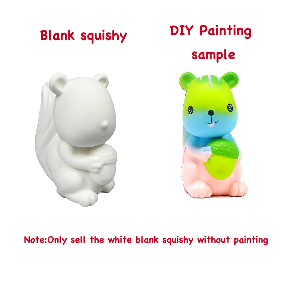 DIY Blank White Squishy Toys for Painting,Slow Rise Antistress Anxiety Anti Stress Relief Toys For Kids Children ADHD Autism