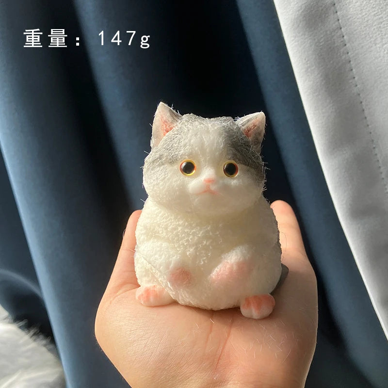 Fuzzy Squishies Big Cat Taba Squishy Silicone Big Plush Cat Handmade Kitten Squeeze Toy Mochi Toy Hand Relax Antistress Gift
