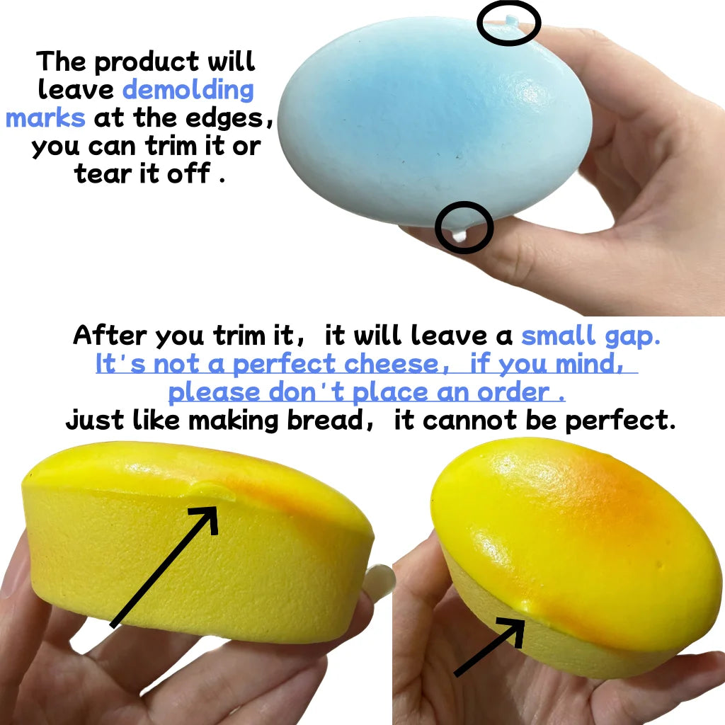 Squishy Cheese Cake Fidget Toys Slow Rising Squeeze Toys Soft Stress Relief Sensory Fidget Toy for Anxiety Squishy Toy for Adult