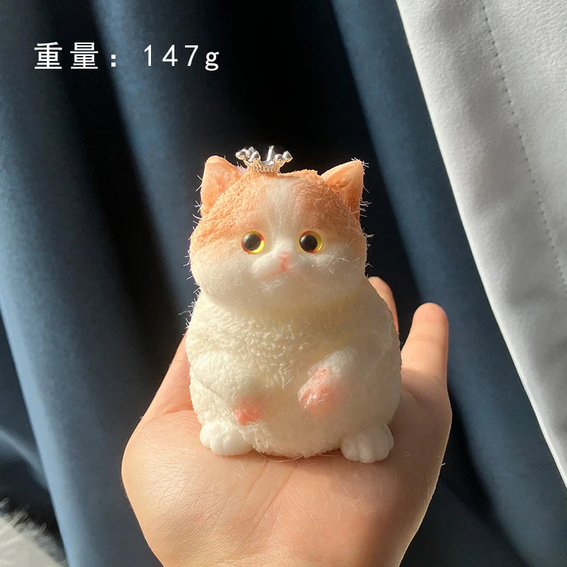 Fuzzy Squishies Big Cat Taba Squishy Silicone Big Plush Cat Handmade Kitten Squeeze Toy Mochi Toy Hand Relax Antistress Gift