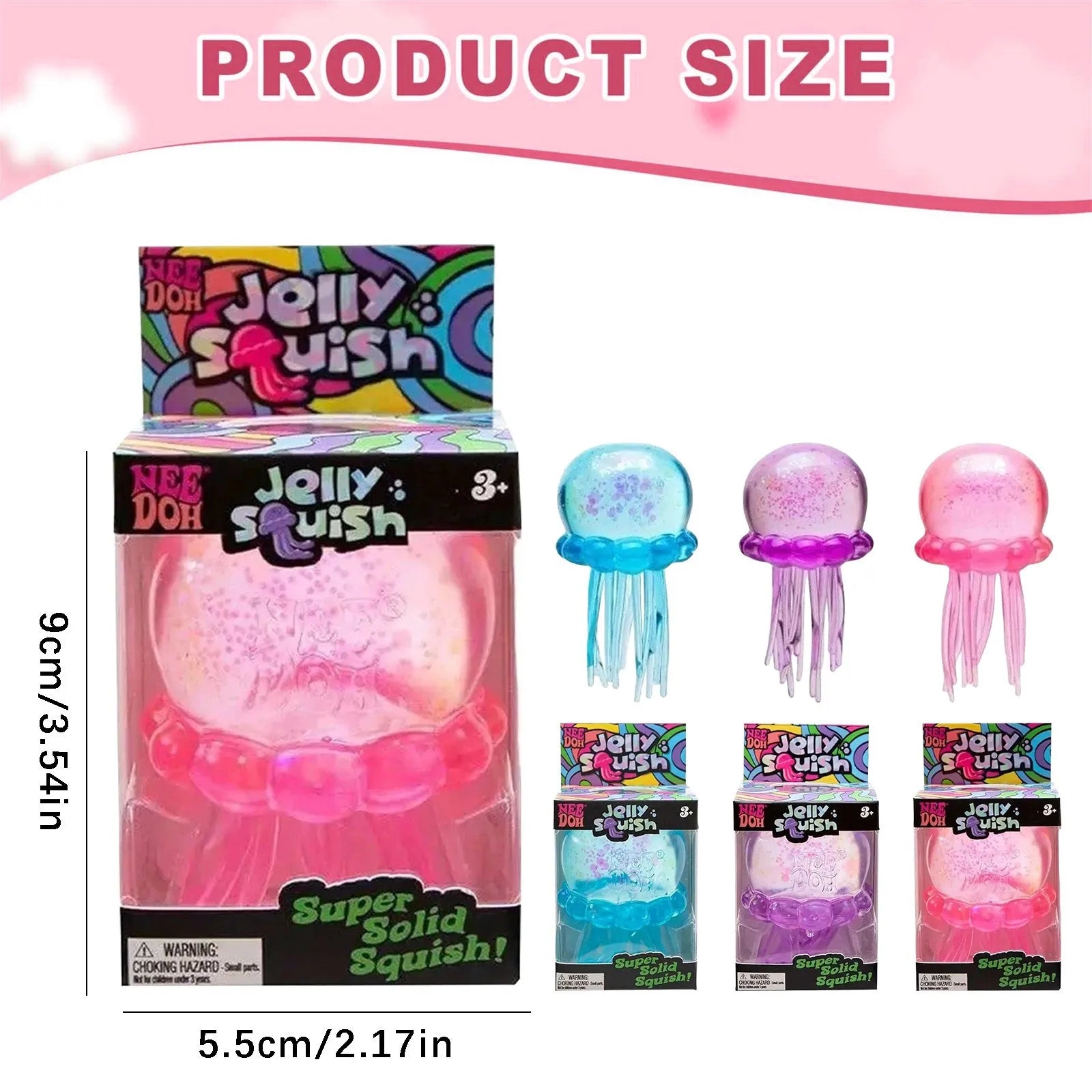 Squishies Nee Doh Jellyfish  Squish Toy Fidget Toy, Water Sensory Soft Jelly Squeeze Stress Relief Fidget Toy