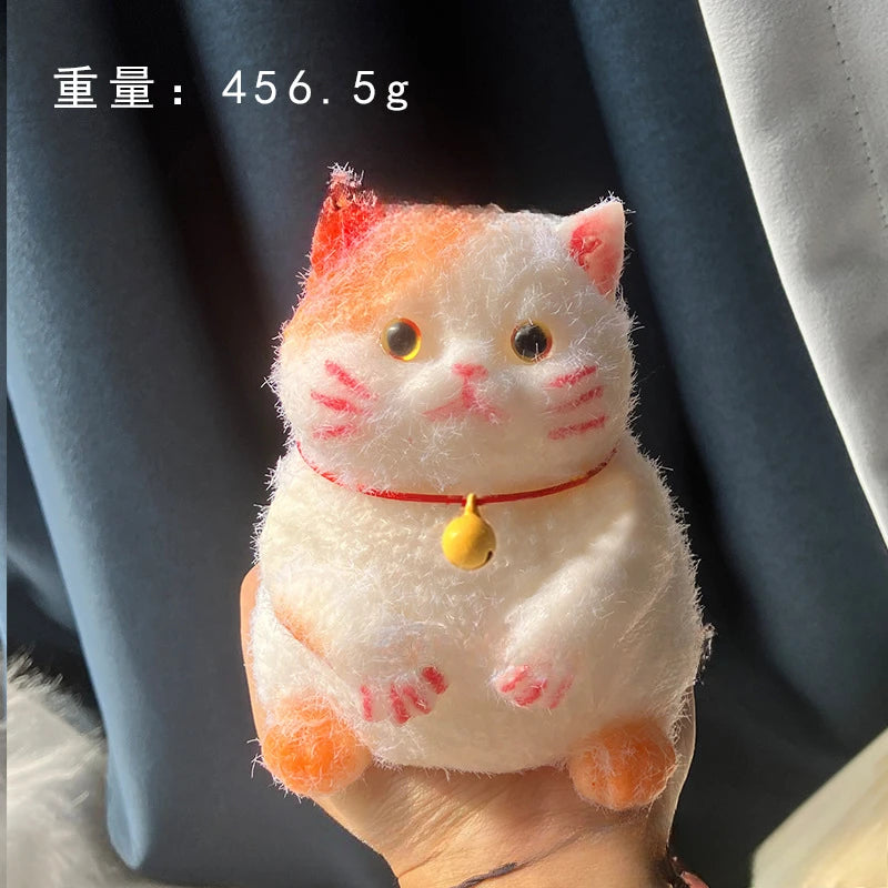 Fuzzy Squishies Big Cat Taba Squishy Silicone Big Plush Cat Handmade Kitten Squeeze Toy Mochi Toy Hand Relax Antistress Gift