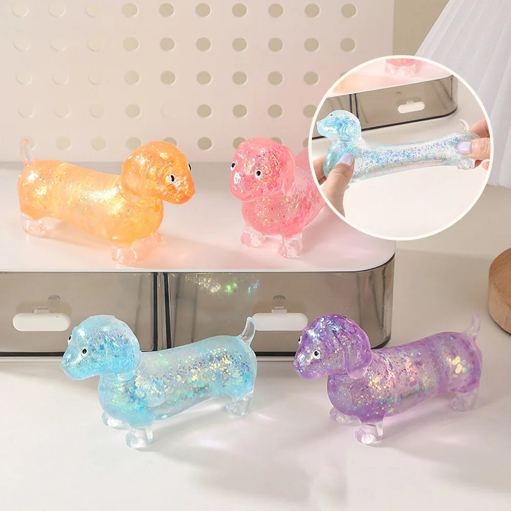 Dachshund Squishies Stretch Squeeze Sensory Toy Cute Dog Shape Soft Slowing Rebound Anxiety Relief Squeeze Toy