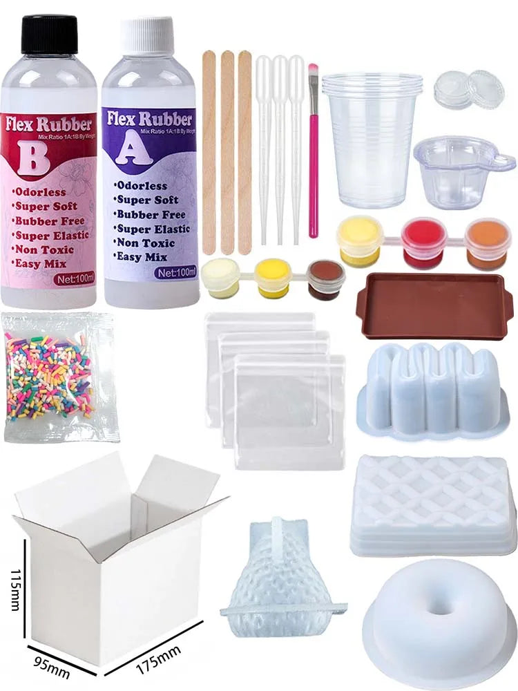 DIY Taba Squishy Kit Set Squishy Making Kit with Doughnut Waffle Strawberry Butter Sticks Mold Fufu Squishy Make Your Own Squish