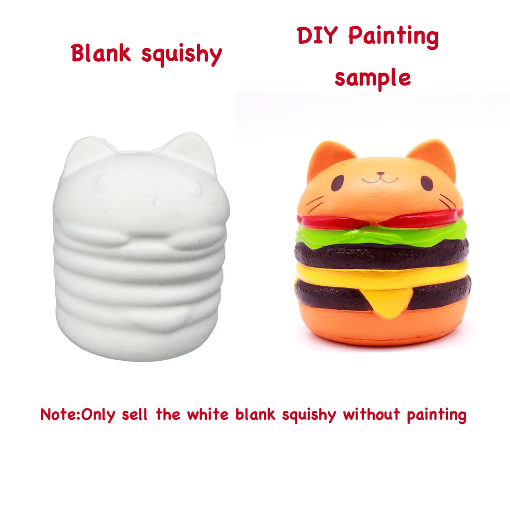 DIY Blank White Squishy Toys for Painting,Slow Rise Antistress Anxiety Anti Stress Relief Toys For Kids Children ADHD Autism