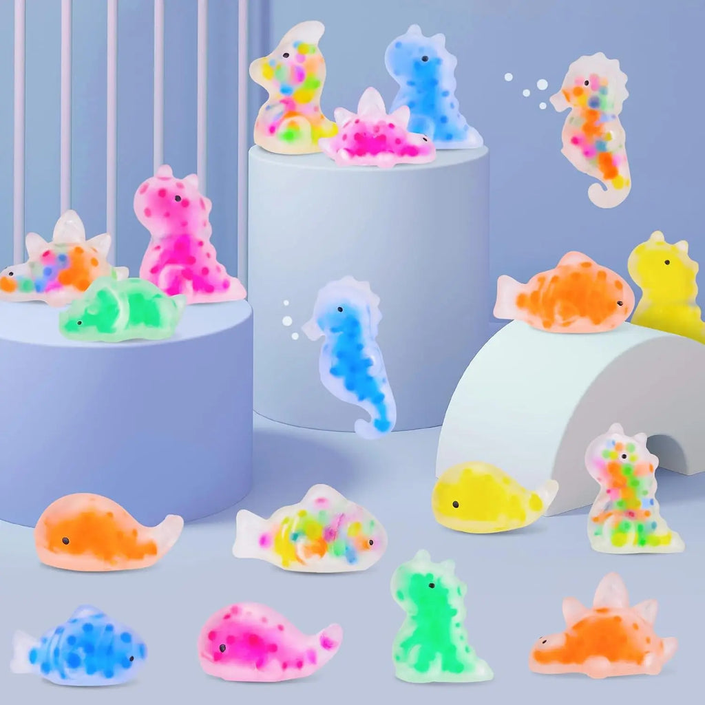 Mini Animal Squishies - Small Fidget Stress Balls Bulk Pack for Party Favors, Classroom Prizes & Sensory Play