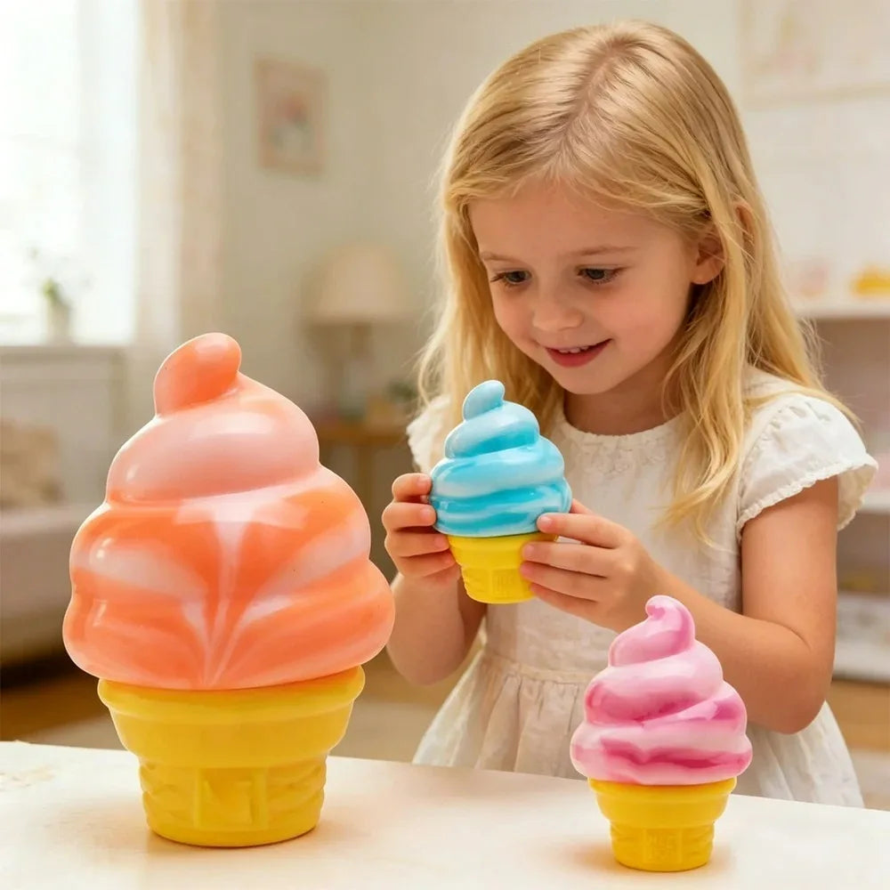 New Squishy Ice-Cream Sensory Toy Adult Stress Relieving Squeeze Toy Relieving Puzzle Solving Venting Children Souvenir Gift