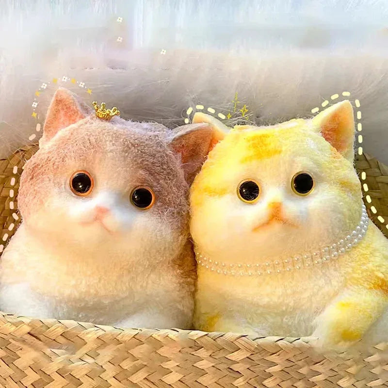 Fuzzy Squishies Big Cat Taba Squishy Silicone Big Plush Cat Handmade Kitten Squeeze Toy Mochi Toy Hand Relax Antistress Gift