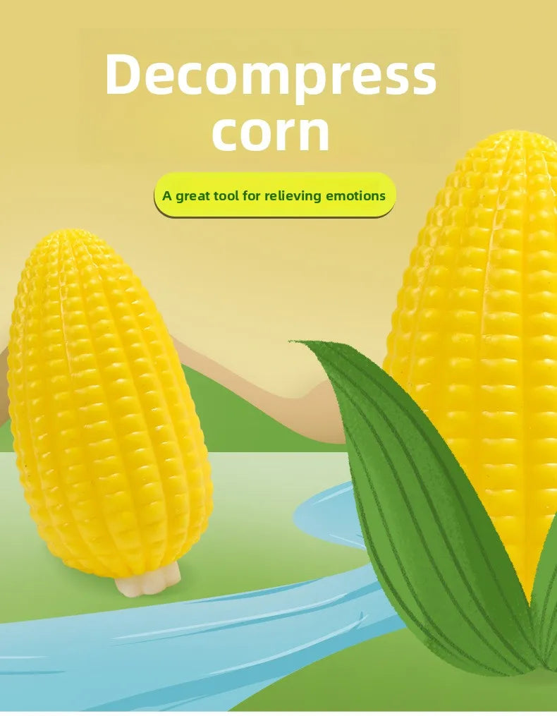 Squishy Simulated Corn Stress Ball - Squeeze Toy for Anxiety Relief, Fidget Sensory Toy for Kids & Adults,  Squishies Gag Gift