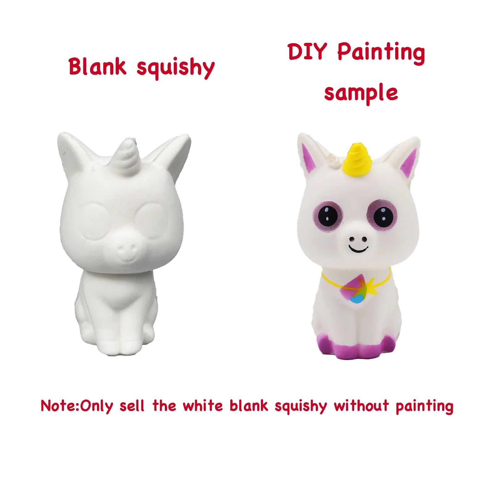 DIY Blank White Squishy Toys for Painting,Slow Rise Antistress Anxiety Anti Stress Relief Toys For Kids Children ADHD Autism