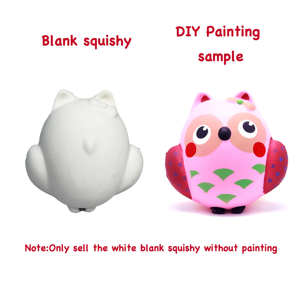 DIY Blank White Squishy Toys for Painting,Slow Rise Antistress Anxiety Anti Stress Relief Toys For Kids Children ADHD Autism