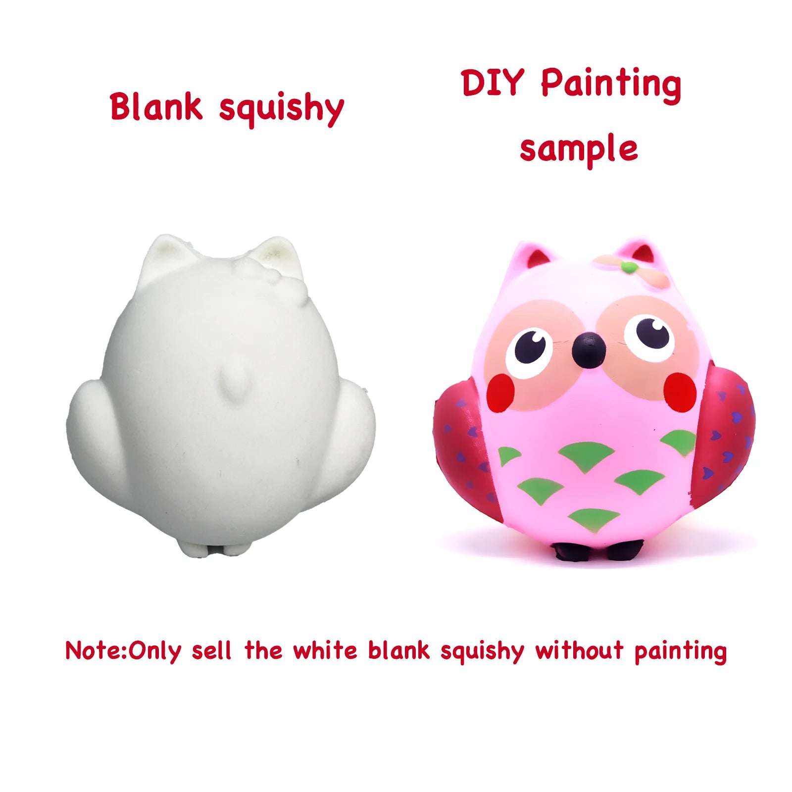 DIY Blank White Squishy Toys for Painting,Slow Rise Antistress Anxiety Anti Stress Relief Toys For Kids Children ADHD Autism