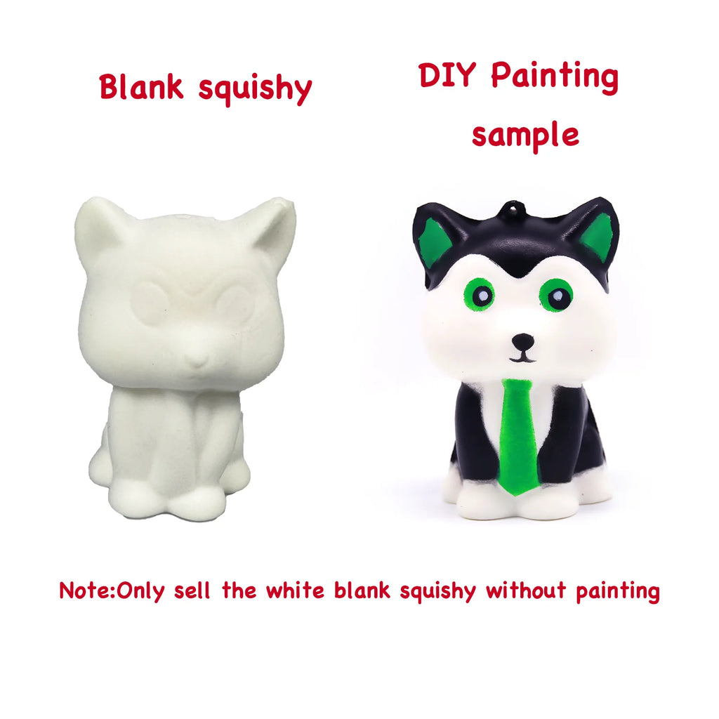DIY Blank White Squishy Toys for Painting,Slow Rise Antistress Anxiety Anti Stress Relief Toys For Kids Children ADHD Autism