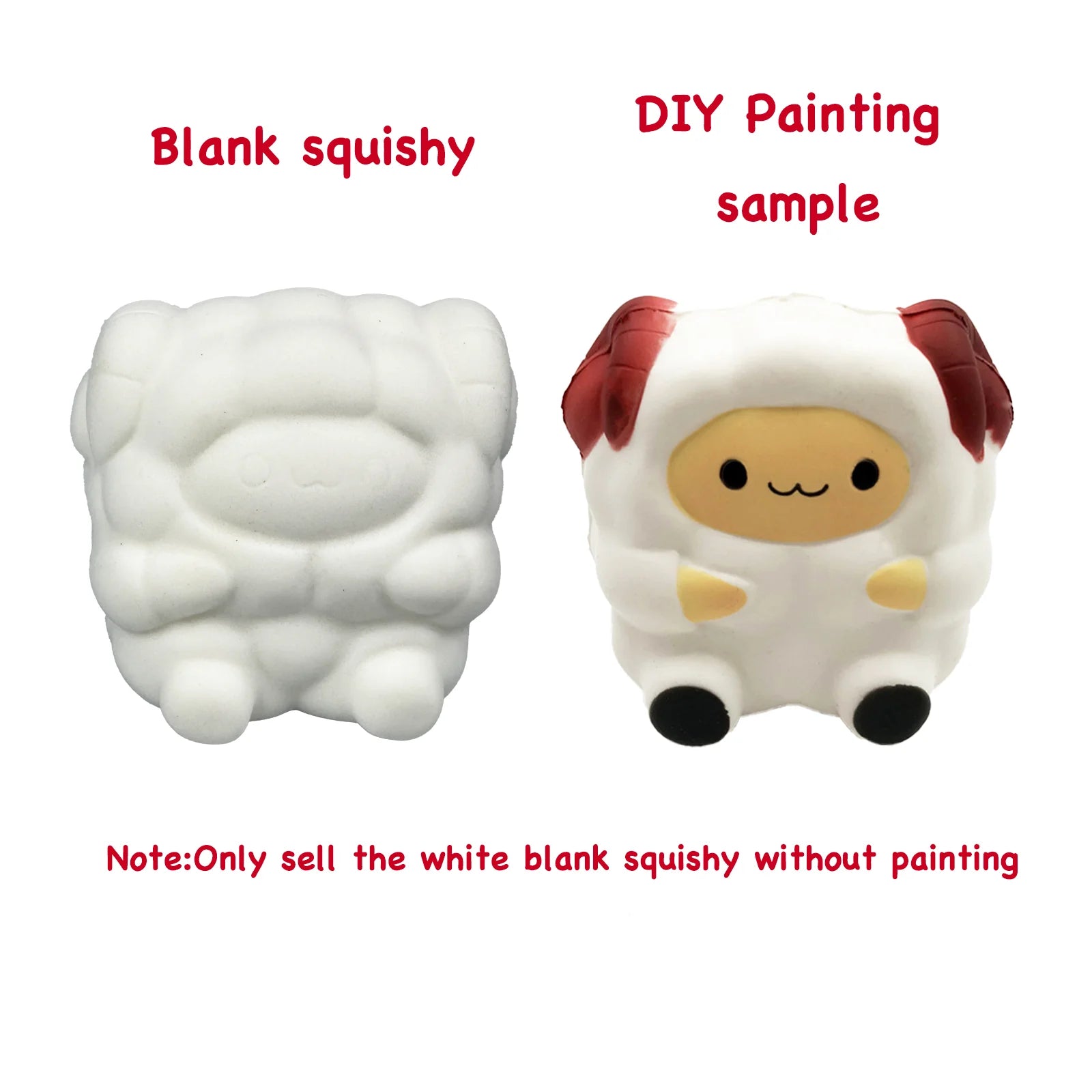 DIY Blank White Squishy Toys for Painting,Slow Rise Antistress Anxiety Anti Stress Relief Toys For Kids Children ADHD Autism