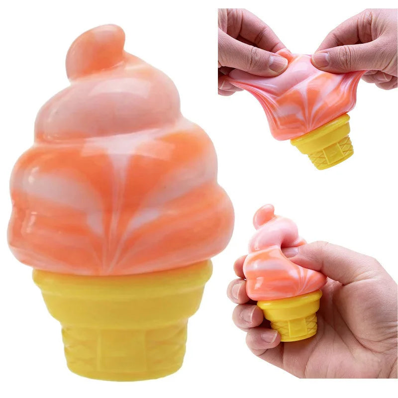 New Squishy Ice-Cream Sensory Toy Adult Stress Relieving Squeeze Toy Relieving Puzzle Solving Venting Children Souvenir Gift