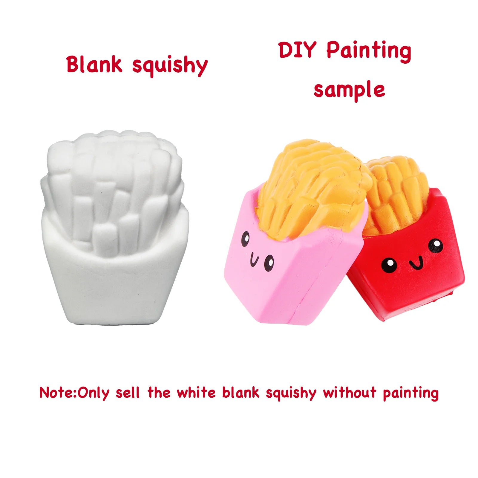 DIY Blank White Squishy Toys for Painting,Slow Rise Antistress Anxiety Anti Stress Relief Toys For Kids Children ADHD Autism