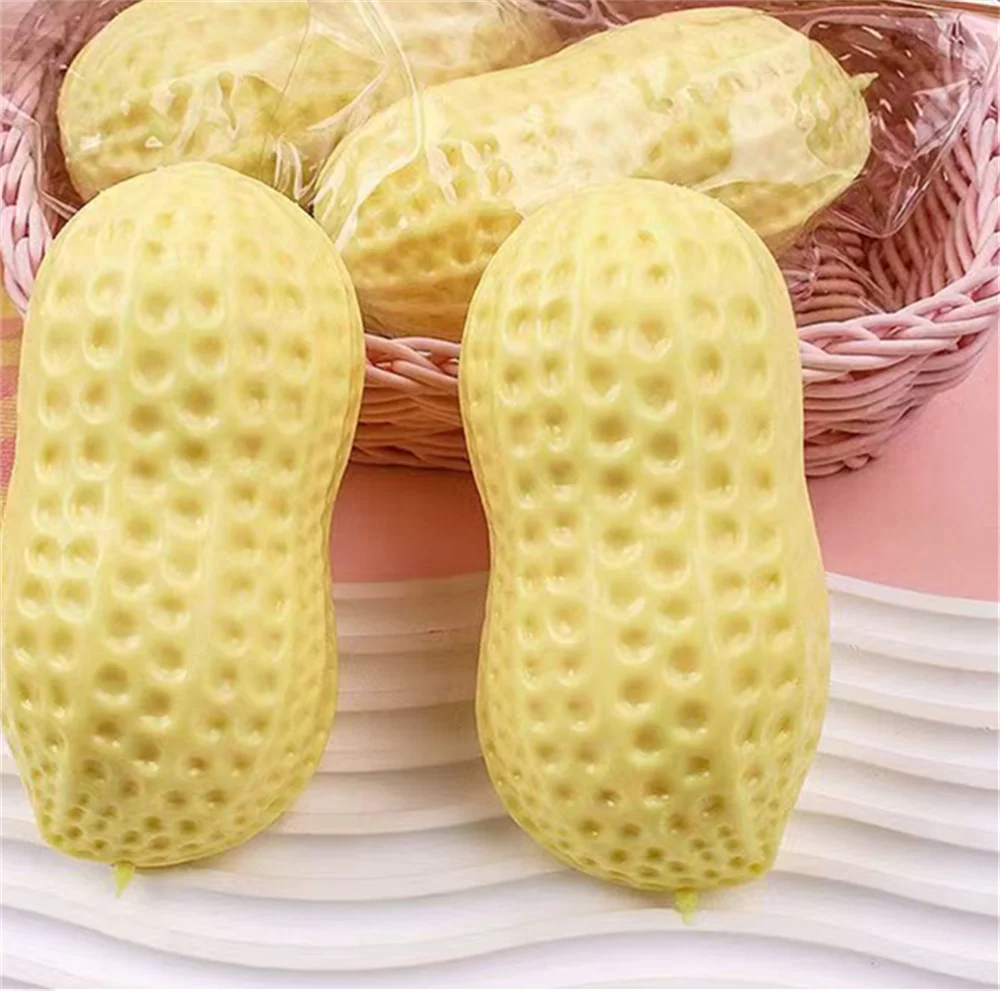 Peanut Shaped Squishy Stress Ball Crunchy Squeeze Toy with Buttery-Soft Feel Fidget ASMR Sensory Anti-Stress Toy for Adults