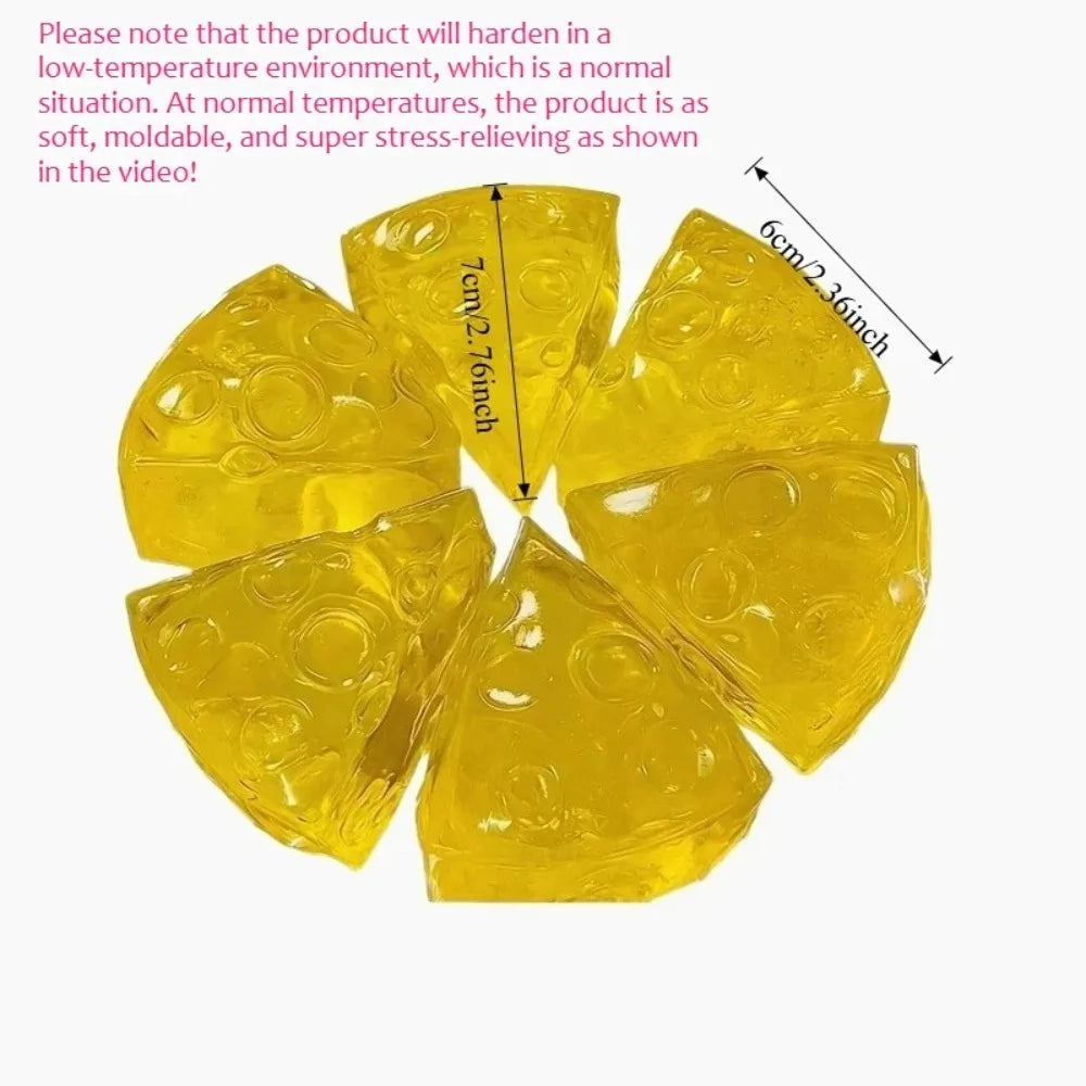 Squishy Honey Cheese Square Fidgets Toys Super Soft Mochi Cheese Squeeze Toy Funny Anti-stress Sensory Toy for Kids Adults