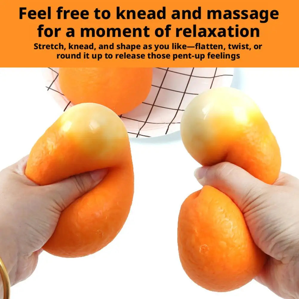 Orange Squishes Stress Balls Simulation Fruit Squishies Dough Ball Squeeze Toys Stress Relief Decompression Toys