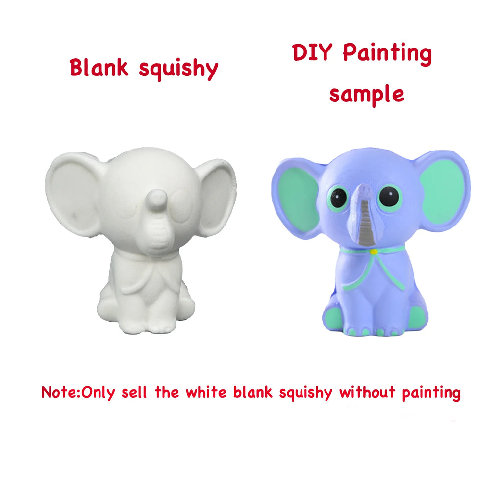 DIY Blank White Squishy Toys for Painting,Slow Rise Antistress Anxiety Anti Stress Relief Toys For Kids Children ADHD Autism